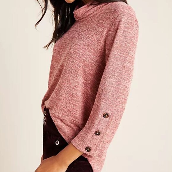 Anthropologie Sunday in Brooklyn Morwenna Hacci Tunic Size S Heathered Rose - Picture 2 of 10